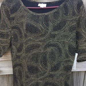 Lularoe Black Sparks Elegant Julia Dress Size M